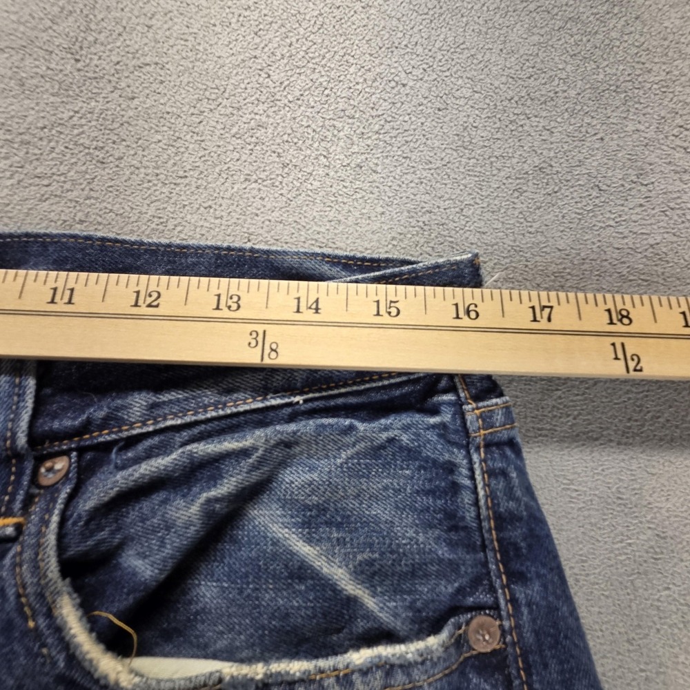 Levis 501 Jeans Mens 33x34 Blue Selvedge LVC Whiskers Button Fly - Picture 3 of 16